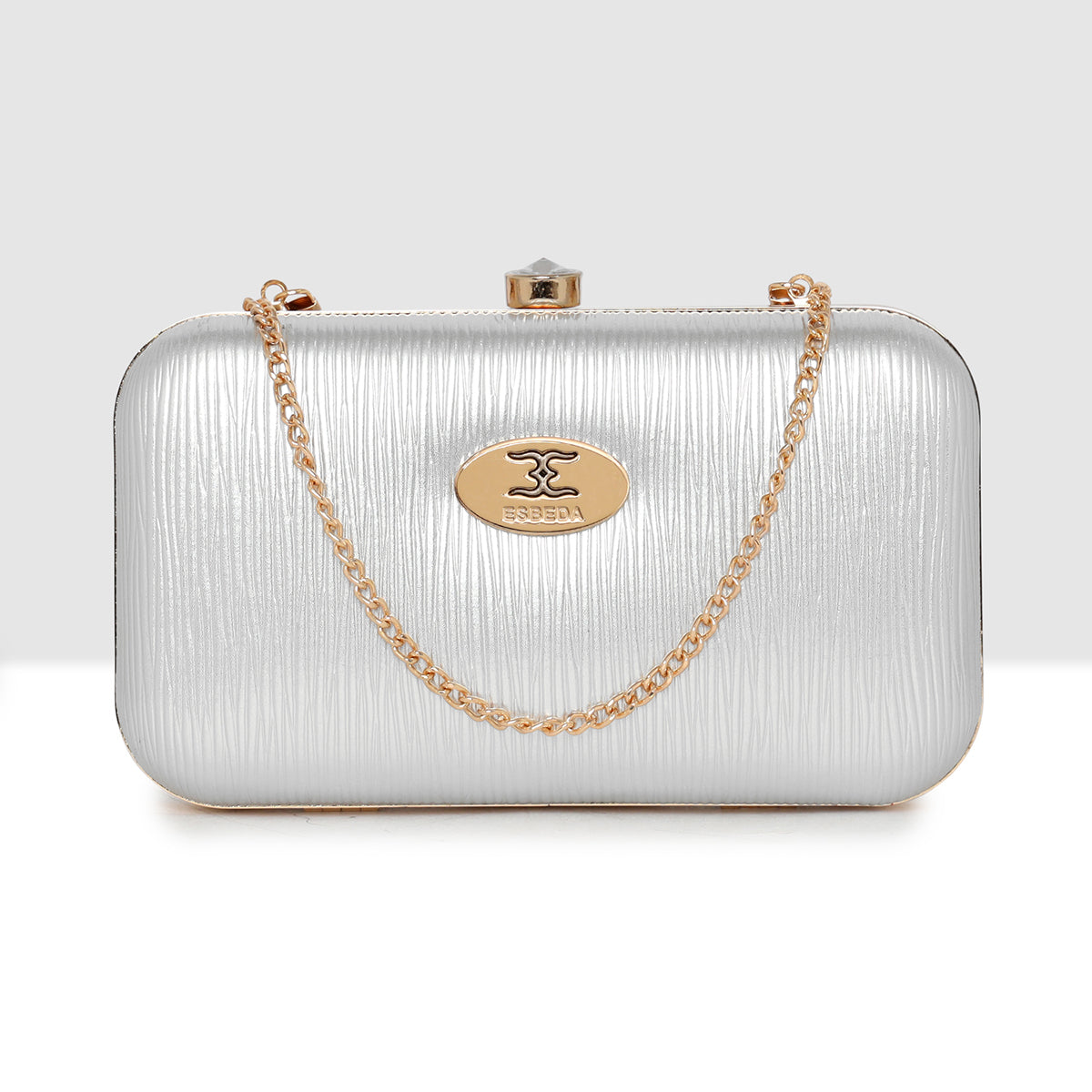 Glossy Grid Box Clutch For Womens