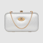 Glossy Grid Box Clutch For Womens