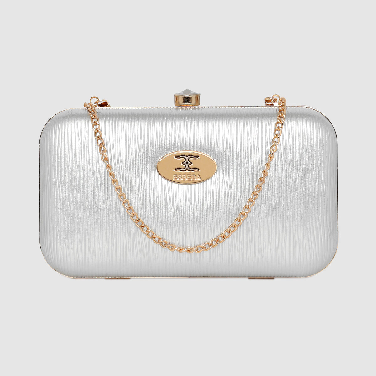 Glossy Grid Box Clutch For Womens