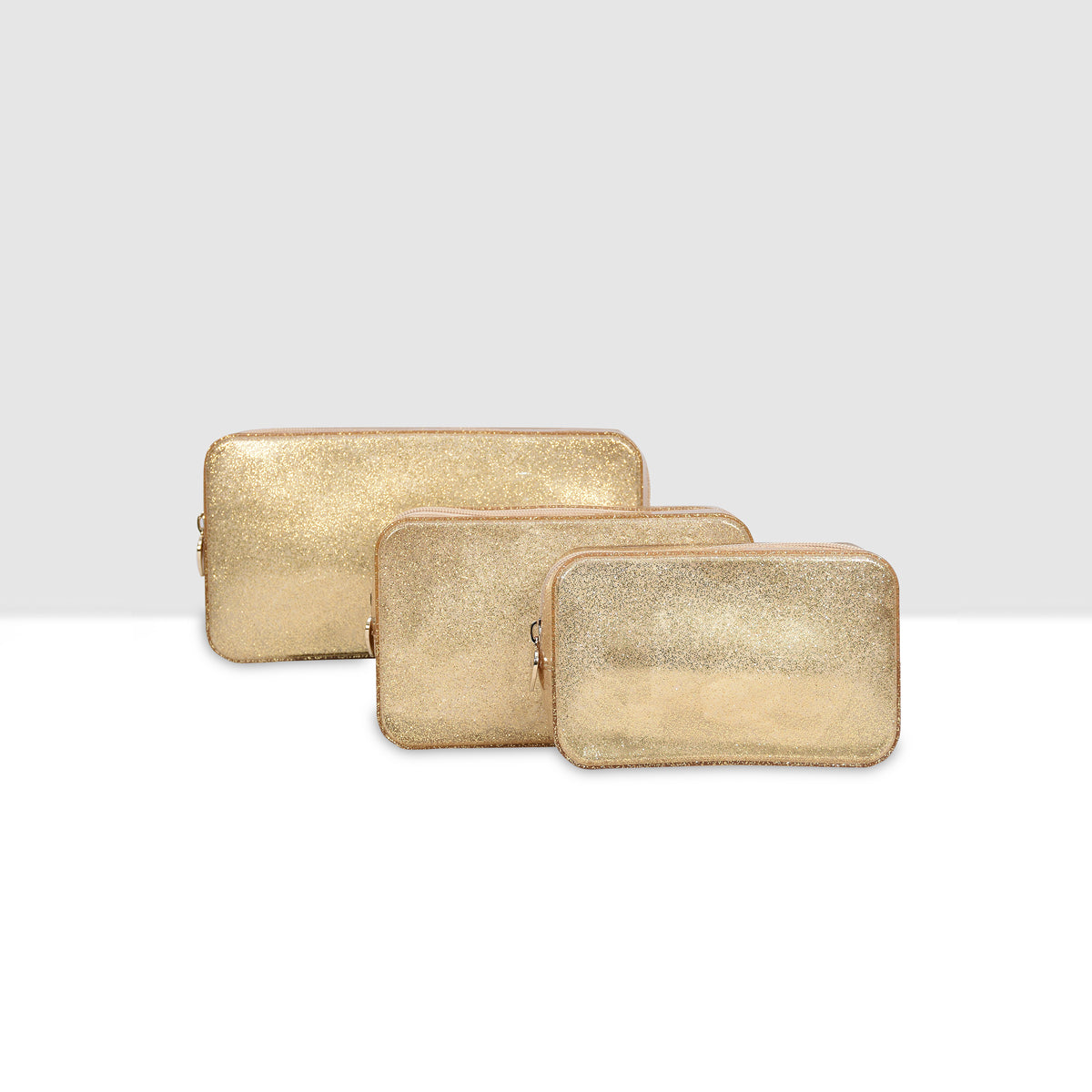 Luxespark Glitter Travel Organizer 3 Pcs Pouch Set Secondary image