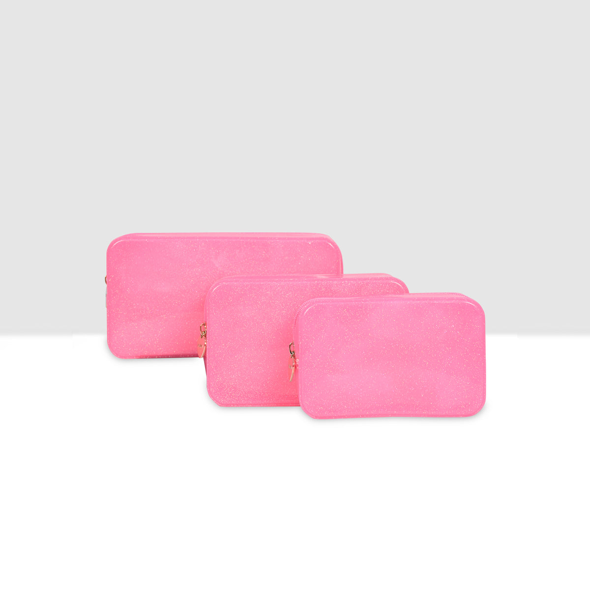 Luxespark Glitter Travel Organizer 3 Pcs Pouch Set