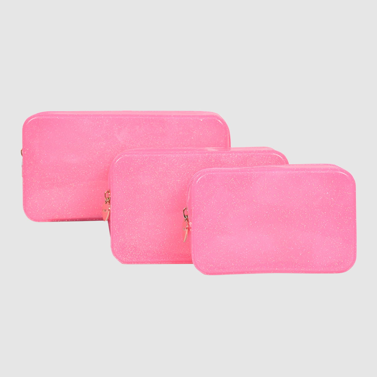 Luxespark Glitter Travel Organizer 3 Pcs Pouch Set
