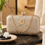 Glitter Leaf Frame Box Clutch For Womens