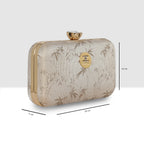 Glitter Leaf Frame Box Clutch For Womens