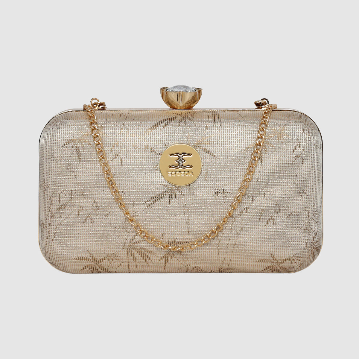 Glitter Leaf Frame Box Clutch For Womens Main image
