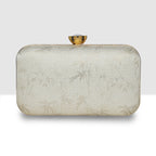 Glitter Leaf Frame Box Clutch For Womens