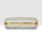 Glitter Leaf Frame Box Clutch For Womens