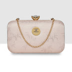 Glitter Leaf Frame Box Clutch For Womens