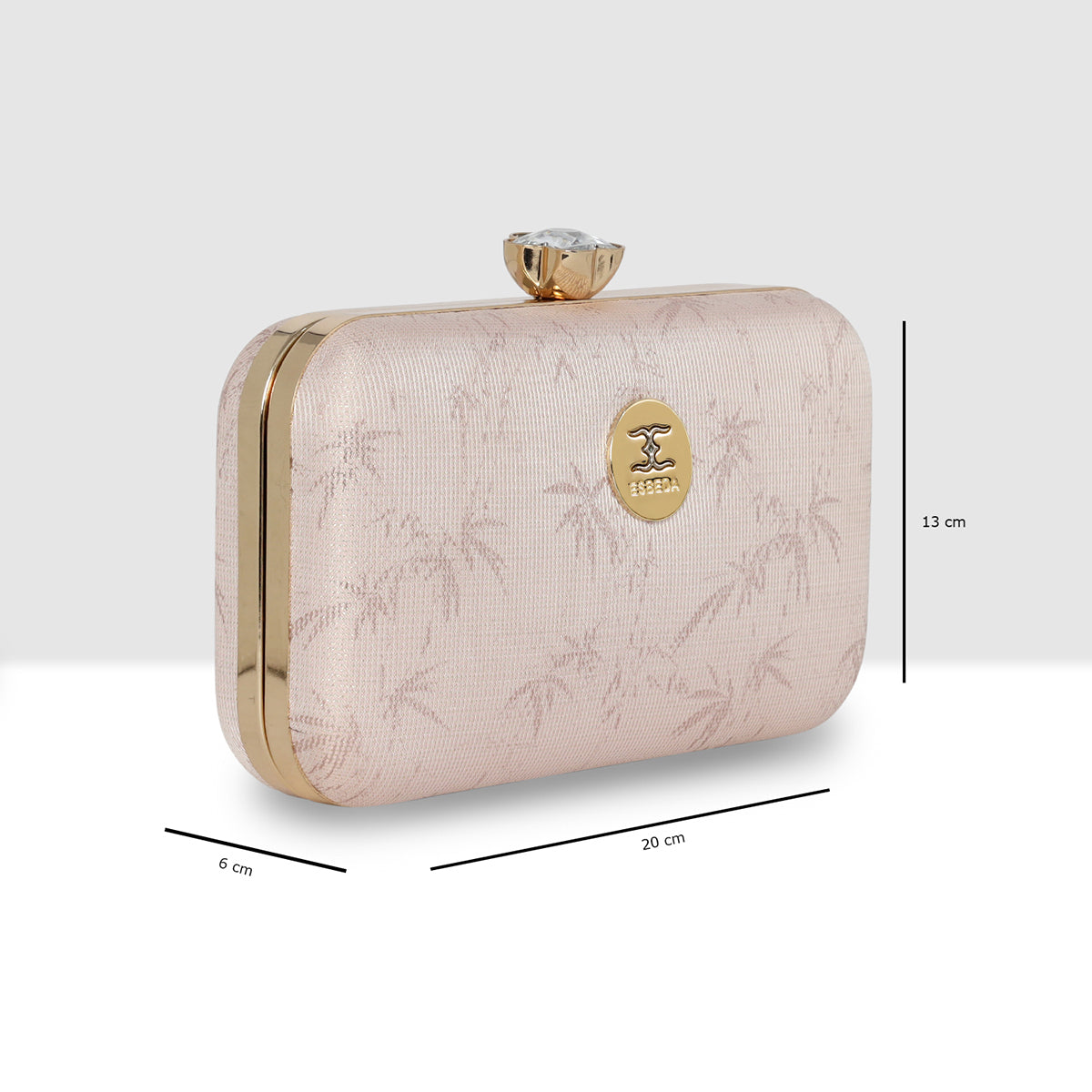 Glitter Leaf Frame Box Clutch For Womens