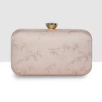 Glitter Leaf Frame Box Clutch For Womens
