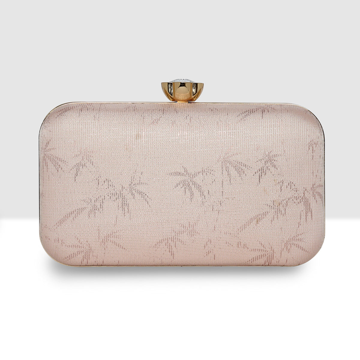 Glitter Leaf Frame Box Clutch For Womens