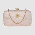 Glitter Leaf Frame Box Clutch For Womens