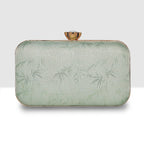 Glitter Leaf Frame Box Clutch For Womens