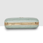 Glitter Leaf Frame Box Clutch For Womens