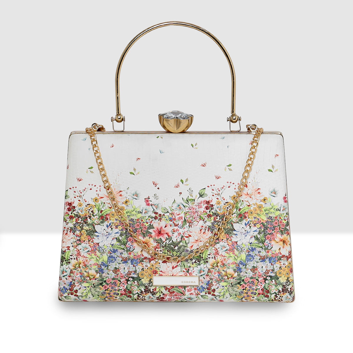 Fresh Bloom Printed Box Clutch