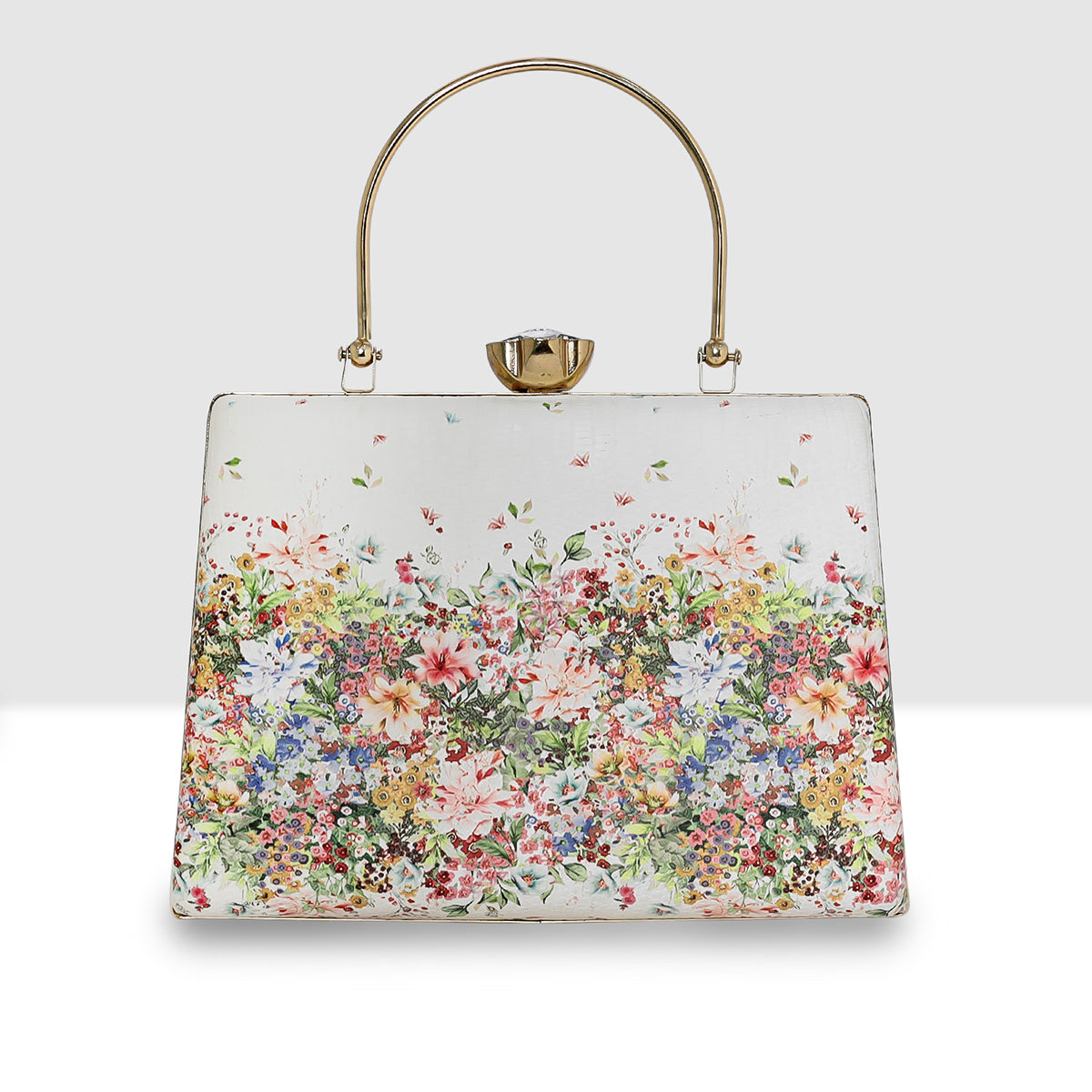Fresh Bloom Printed Box Clutch