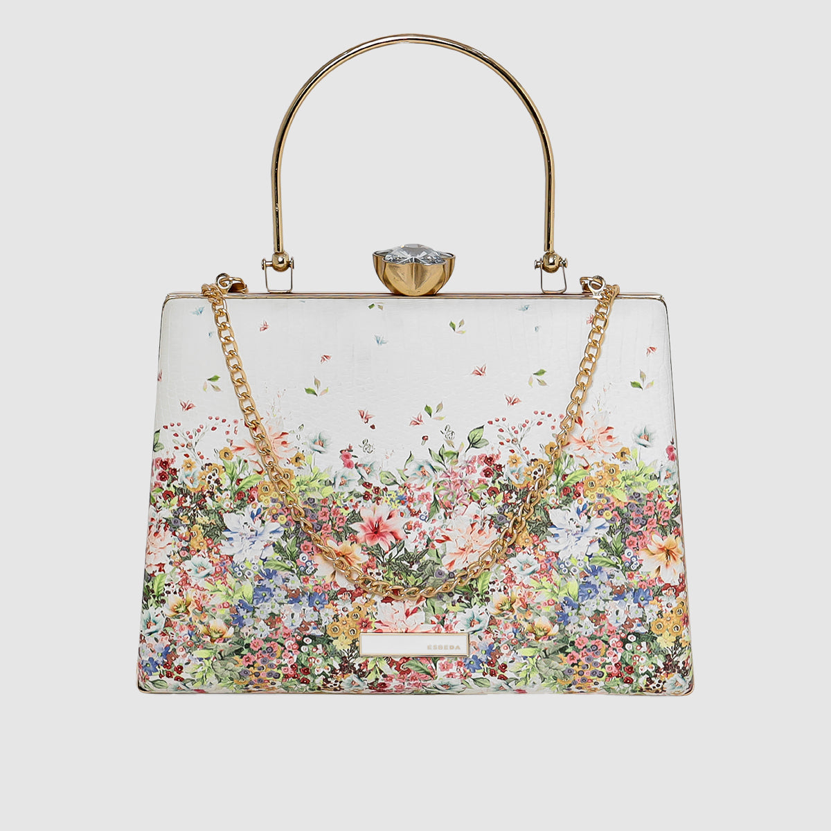 Fresh Bloom Printed Box Clutch