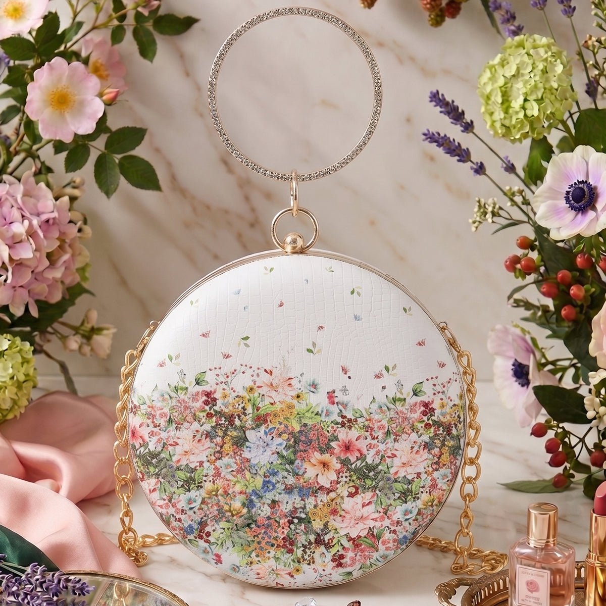 Imperial Bloom Round Clutch For Womens Main image