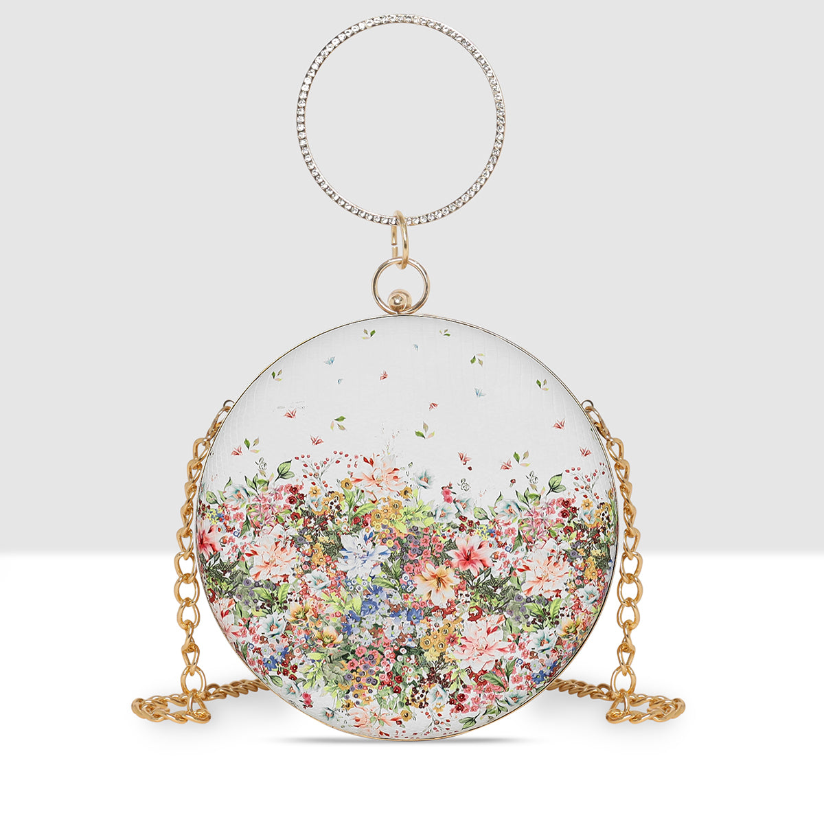 Imperial Bloom Round Clutch For Womens