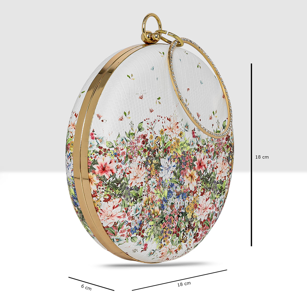 Imperial Bloom Round Clutch For Womens Secondary image