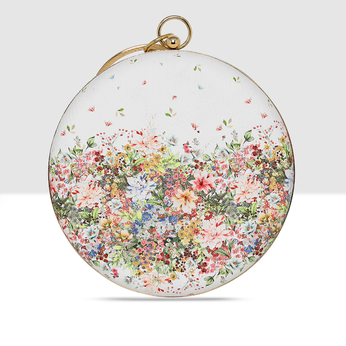 Imperial Bloom Round Clutch For Womens
