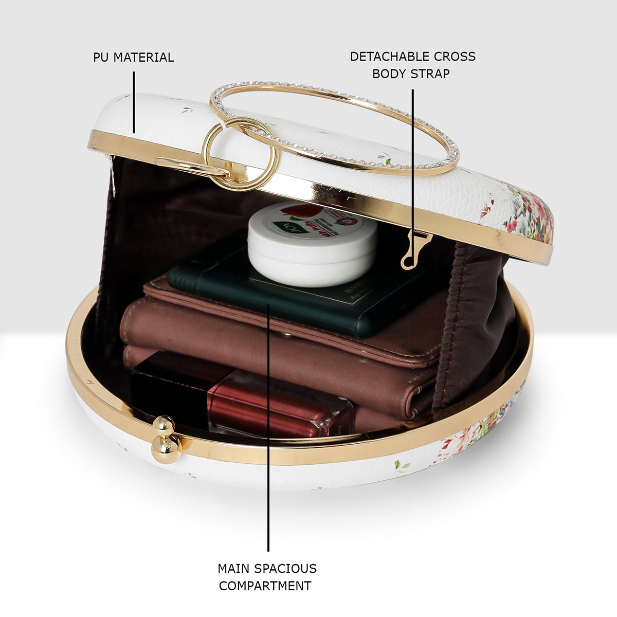 Imperial Bloom Round Clutch For Womens