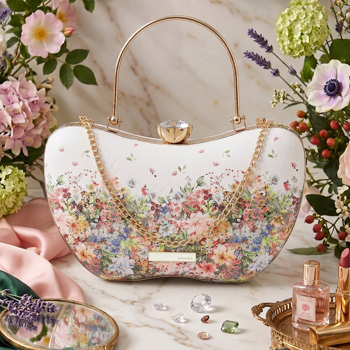 Petal Blossom Curve Clutch For Womens