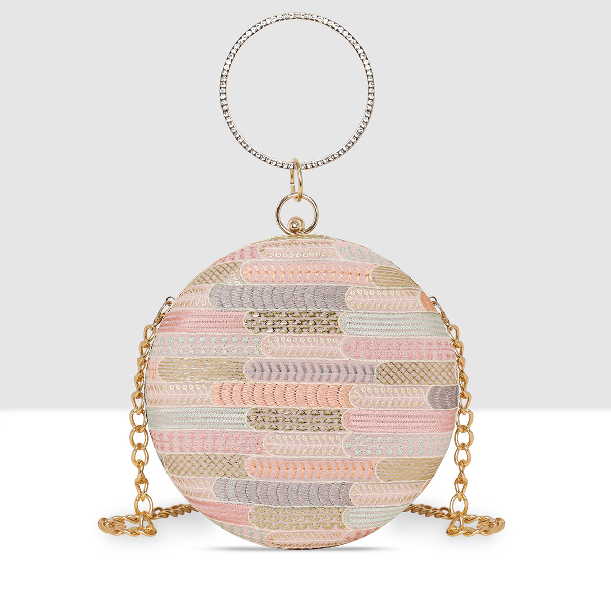 Blush Pastel Weave  Clutch For Womens