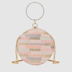 Blush Pastel Weave  Clutch For Womens