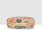 Heritage Bloom Embroidered Round Clutch For Womens