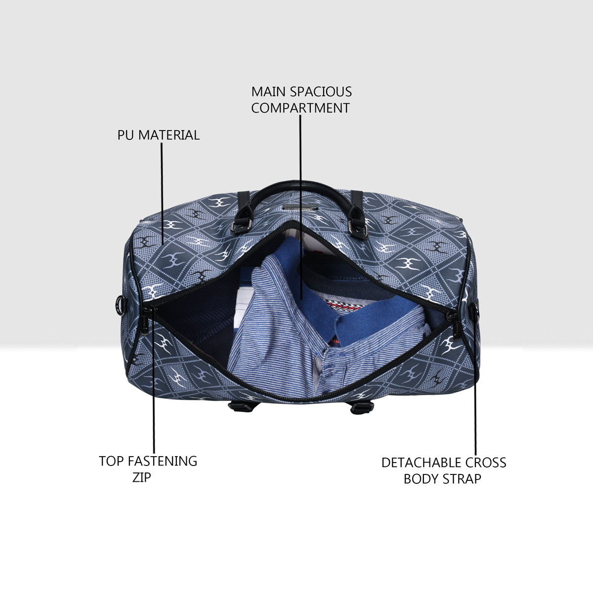 Logo Printed Weekender Travel Duffle Bag