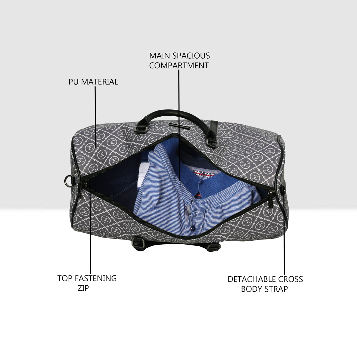 Logo Printed Stylish Travel Duffle Bag