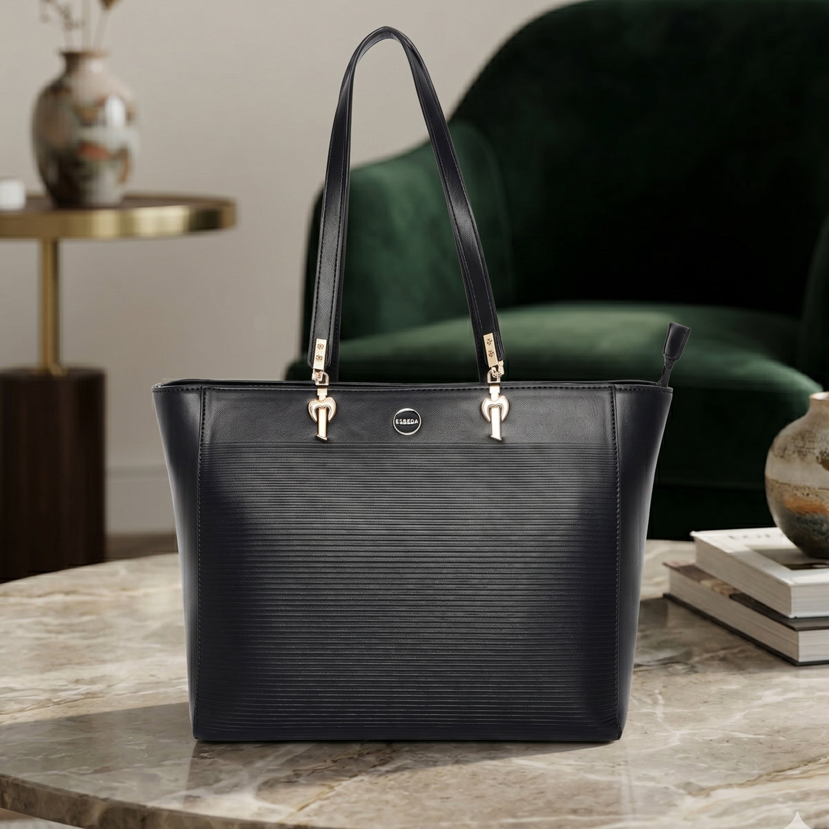 Ribbed Charm Detail Handbag For Womens Main image