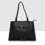 Buckle Strap Tri Compartment Handbag