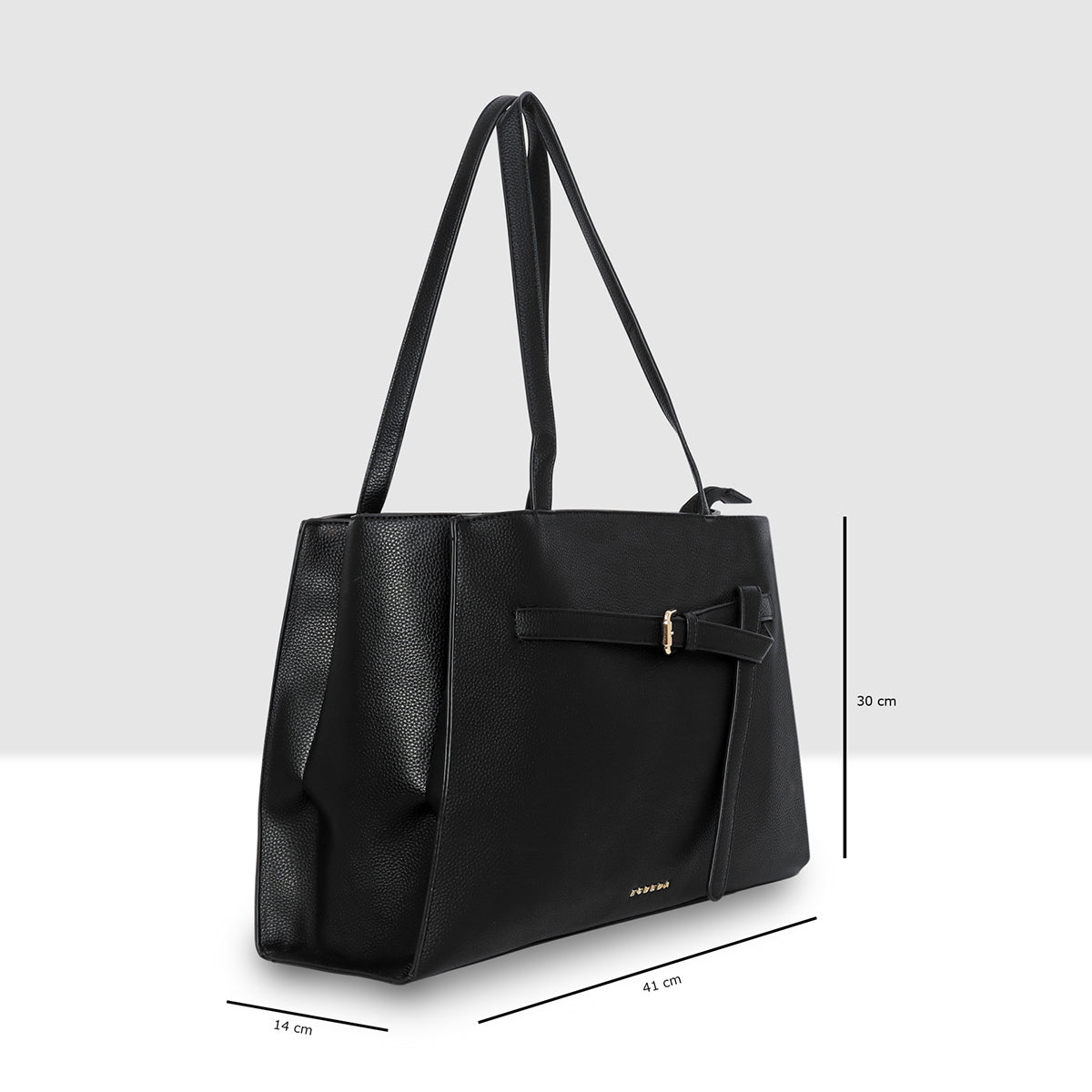 Buckle Strap Tri Compartment Handbag