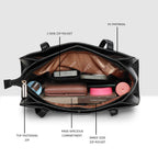 Buckle Strap Tri Compartment Handbag