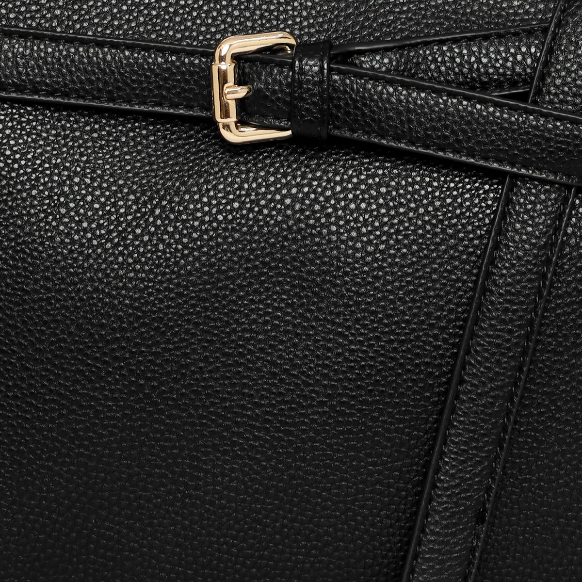 Buckle Strap Tri Compartment Handbag