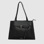 Buckle Strap Tri Compartment Handbag