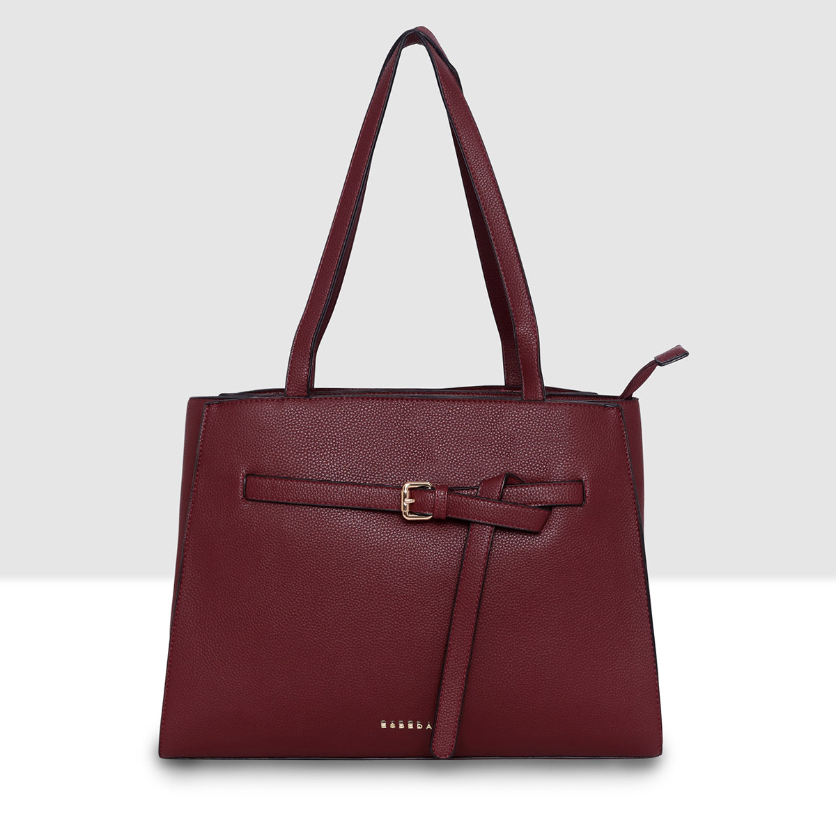 Buckle Strap Tri Compartment Handbag