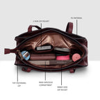 Buckle Strap Tri Compartment Handbag
