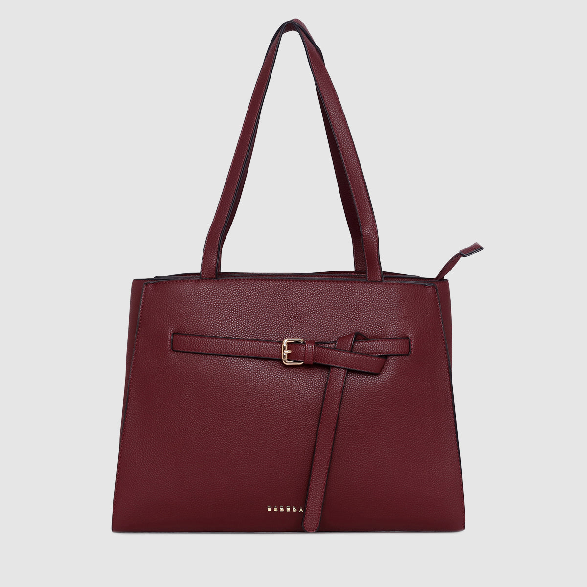 Buckle Strap Tri Compartment Handbag