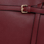 Buckle Strap Tri Compartment Handbag