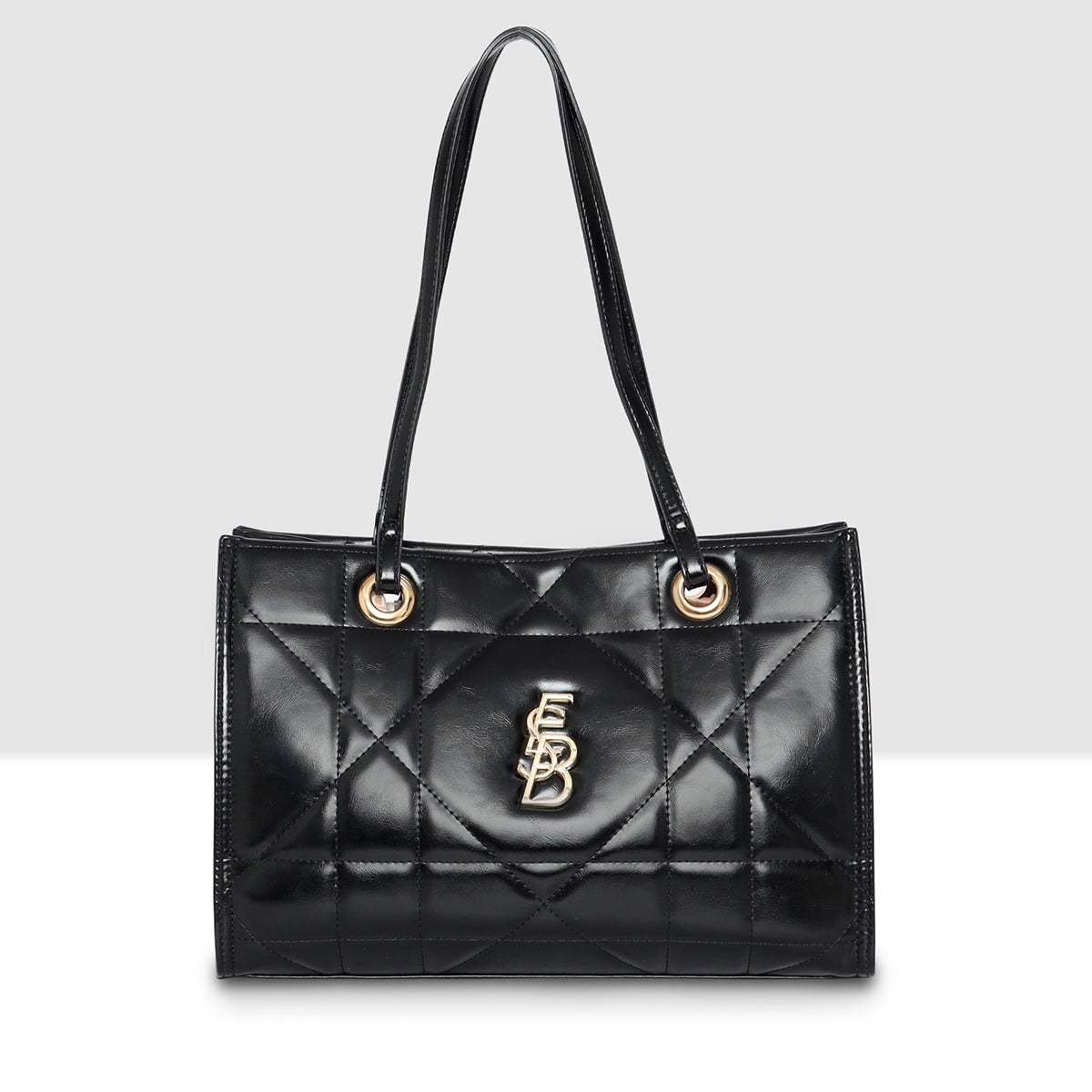 Quilted Gloss Charm Handbag For Womens