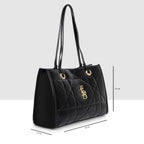 Quilted Gloss Charm Handbag For Womens