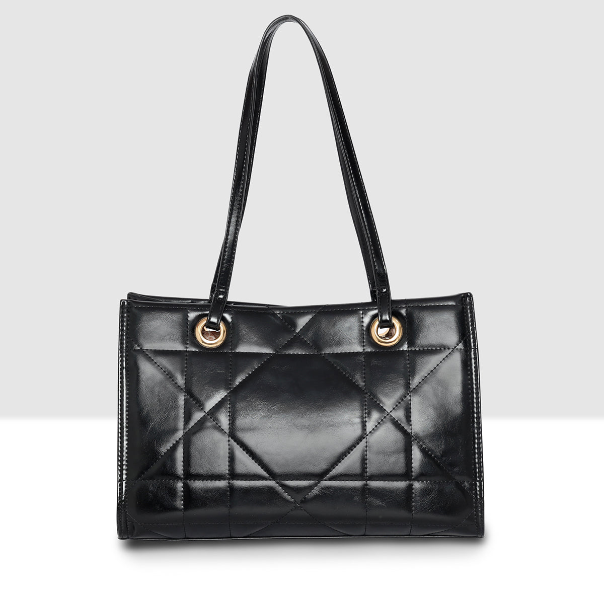 Quilted Gloss Charm Handbag For Womens
