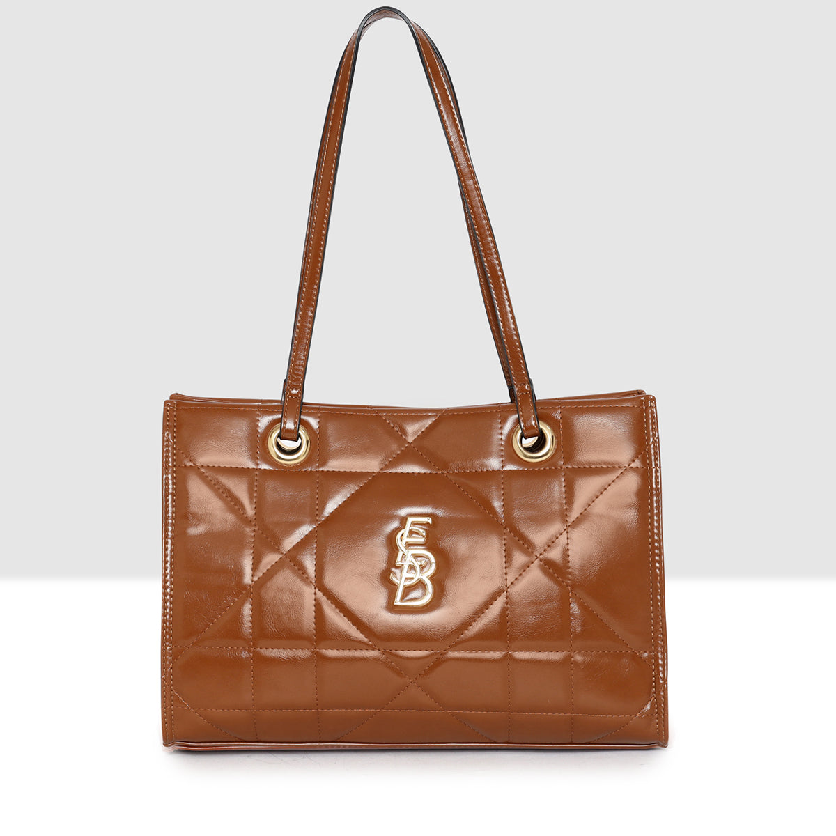 Quilted Gloss Charm Handbag For Womens