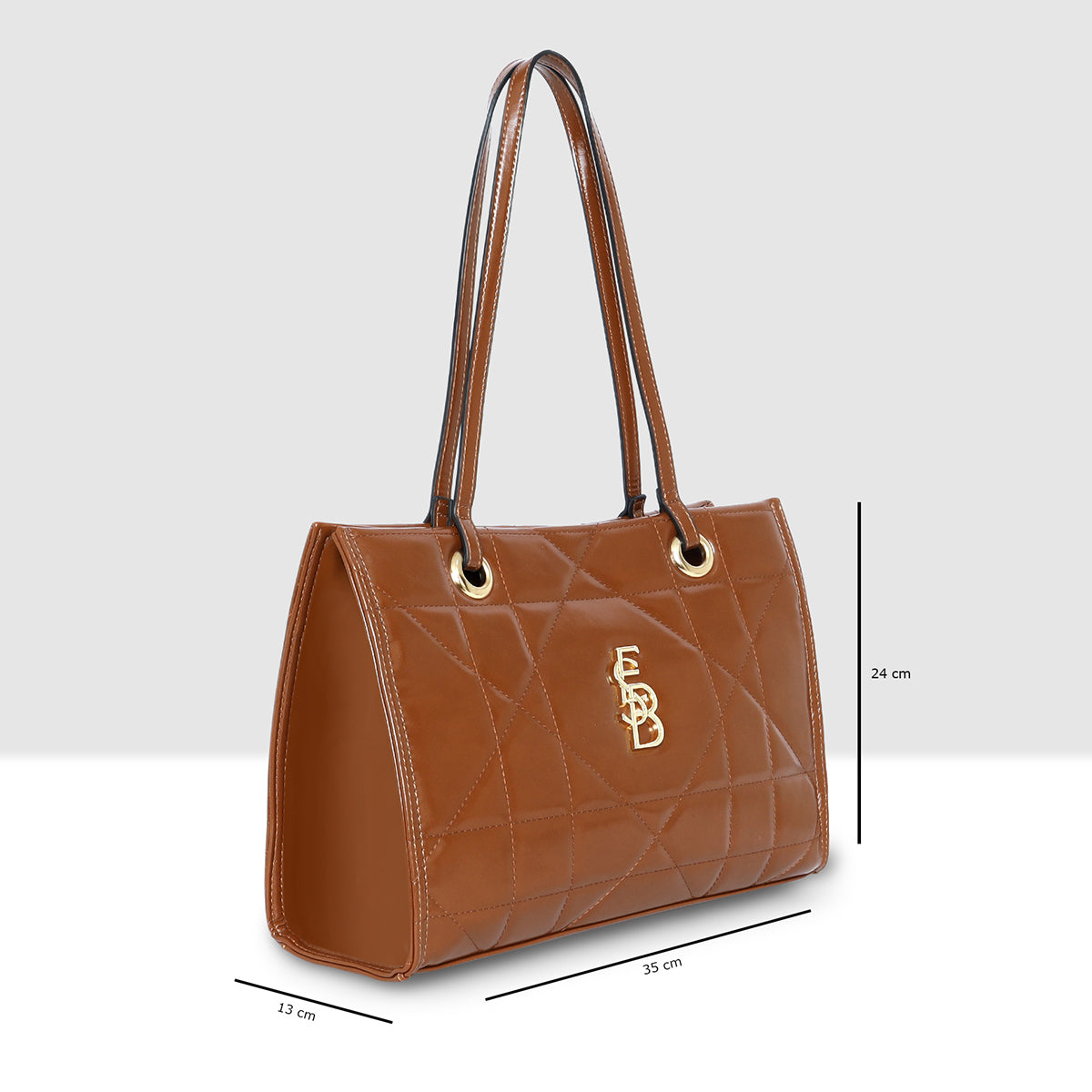 Quilted Gloss Charm Handbag For Womens