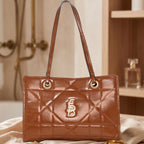 Quilted Gloss Charm Handbag For Womens