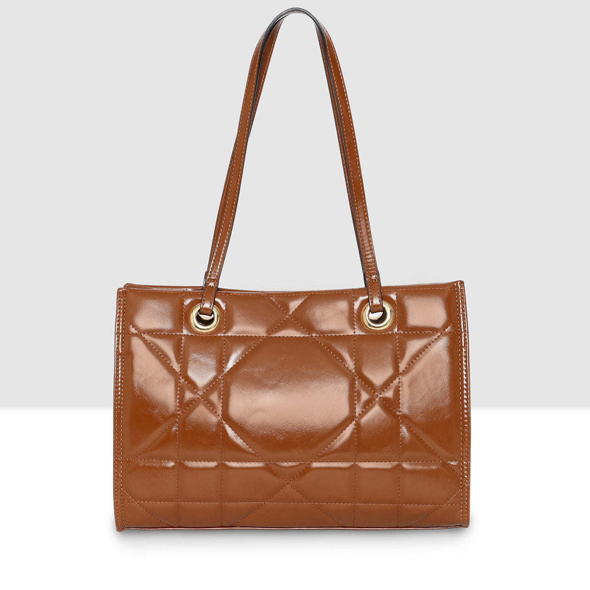 Quilted Gloss Charm Handbag For Womens
