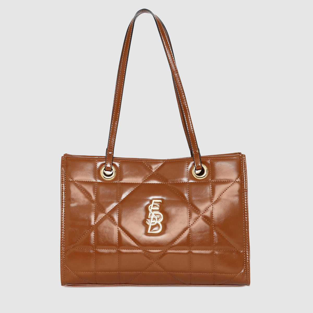 Quilted Gloss Charm Handbag For Womens